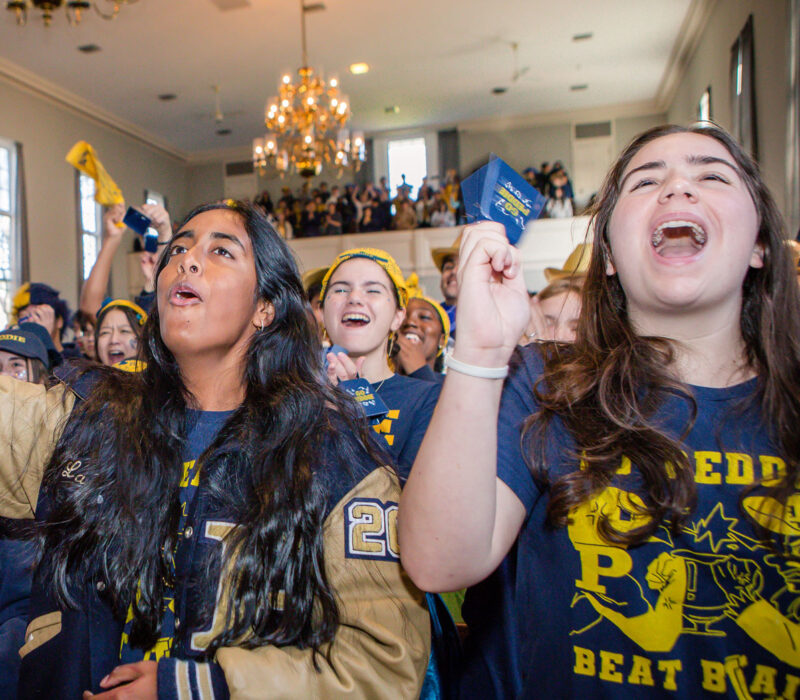 Peddie students rally in Blue & Gold Chapel.
