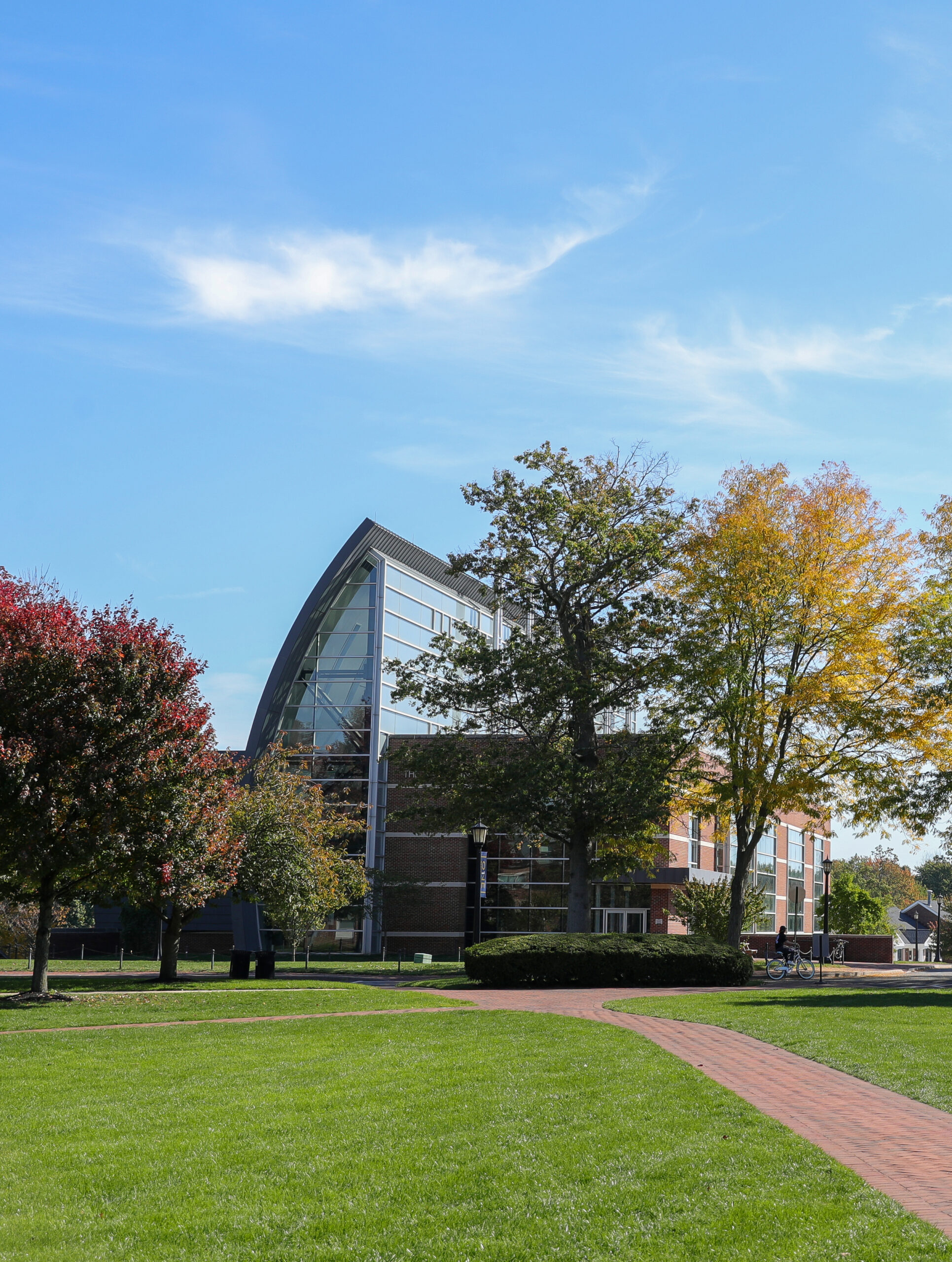 the science center with fall foliage