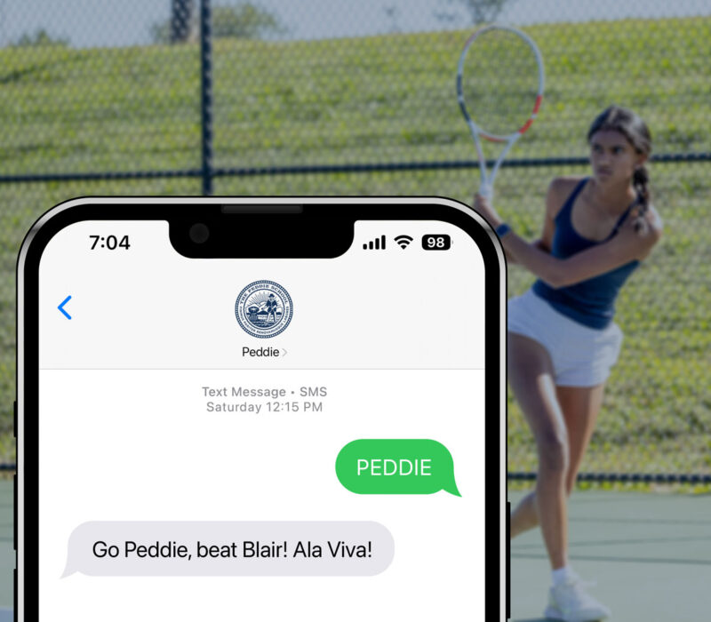 Phone mockup with tennis