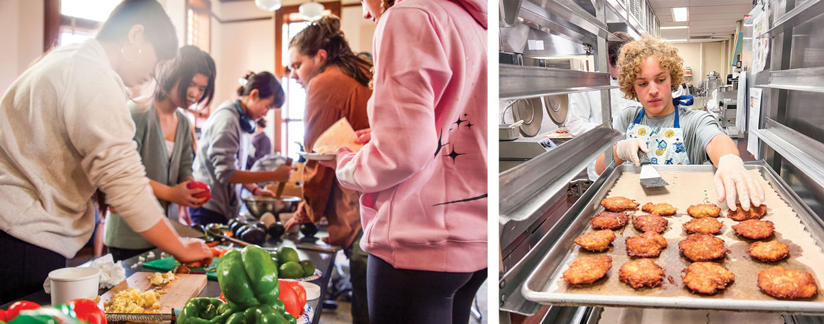 Student clubs and organizations, like Bon Appétit (left) and the Jewish Heritage Alliance (right), embrace food as a central part of their activities.