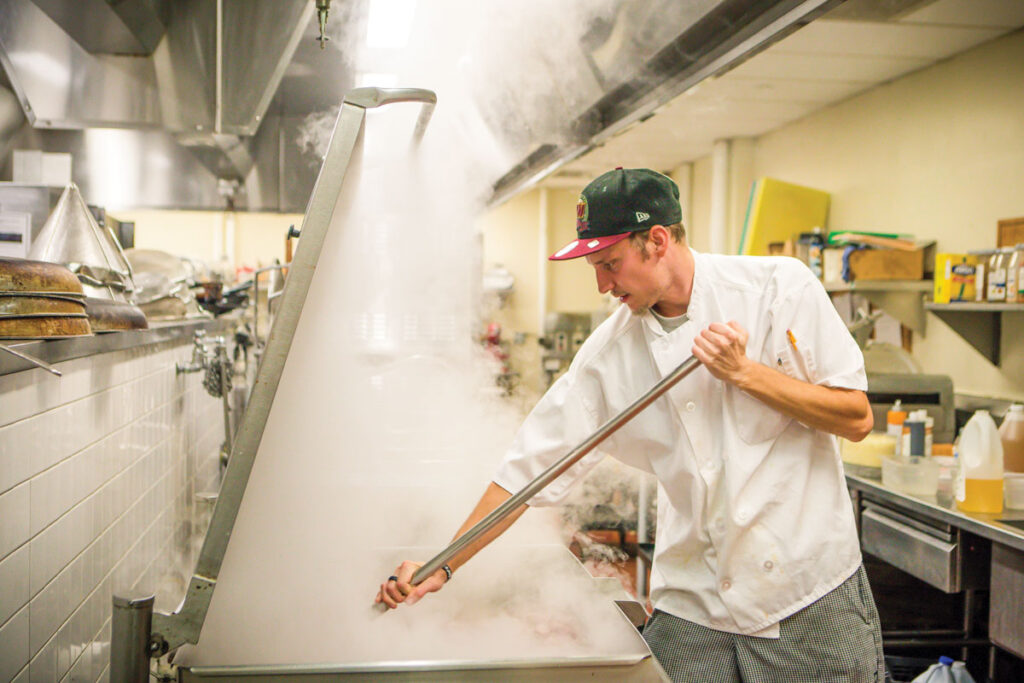 Peddie Food Service sous chef Matthew Walker prepares dinner for hundreds of students, employees and their families.