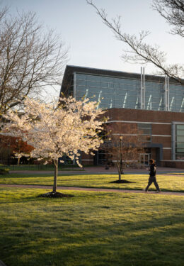 Spring photo of the Annenberg Science Center at Peddie