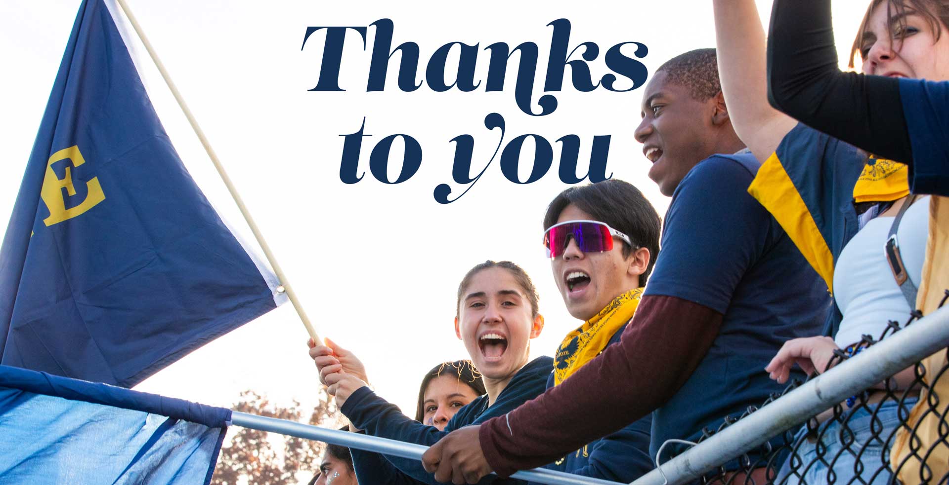 Thanks to You: Peddie students cheering at Peddie-Blair Day 2023