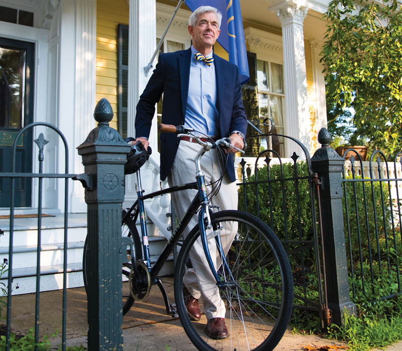 Head of School Peter Quinn with Bicycle