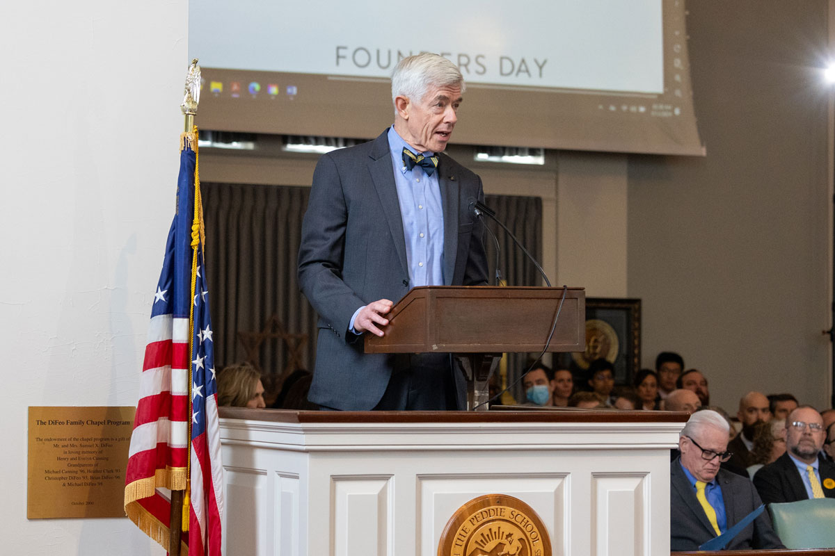 Peter Quinn Speaking at Founders Day Chapel