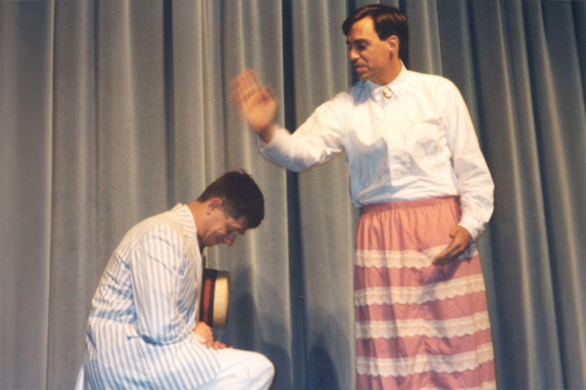 Peter Quinn with Bill Hill on Stage in Mary Poppins