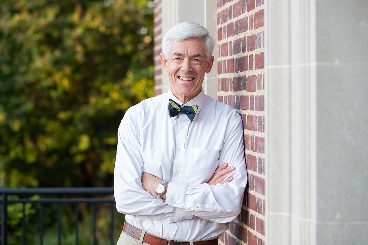 Peter Quinn standing in front of Annenberg Hall