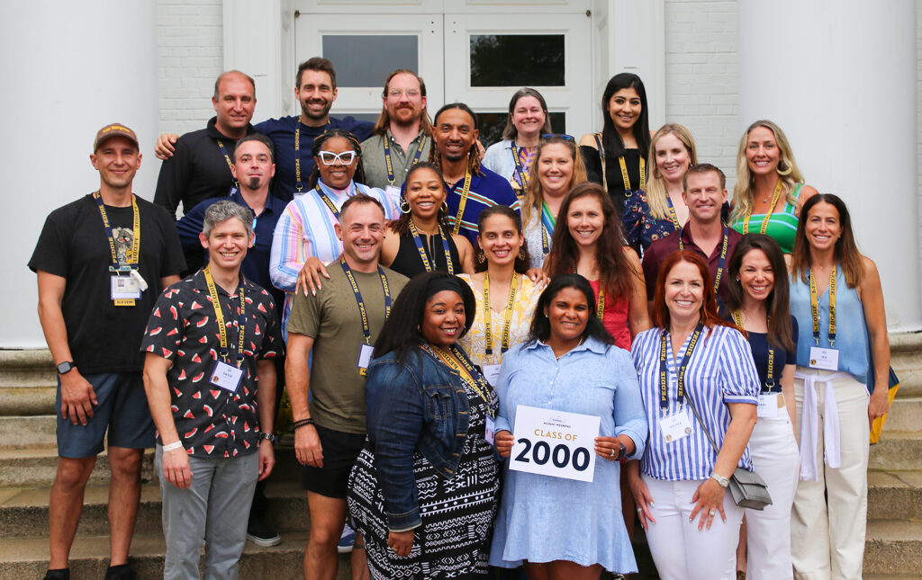 Class of 2000 photo on the chapel steps