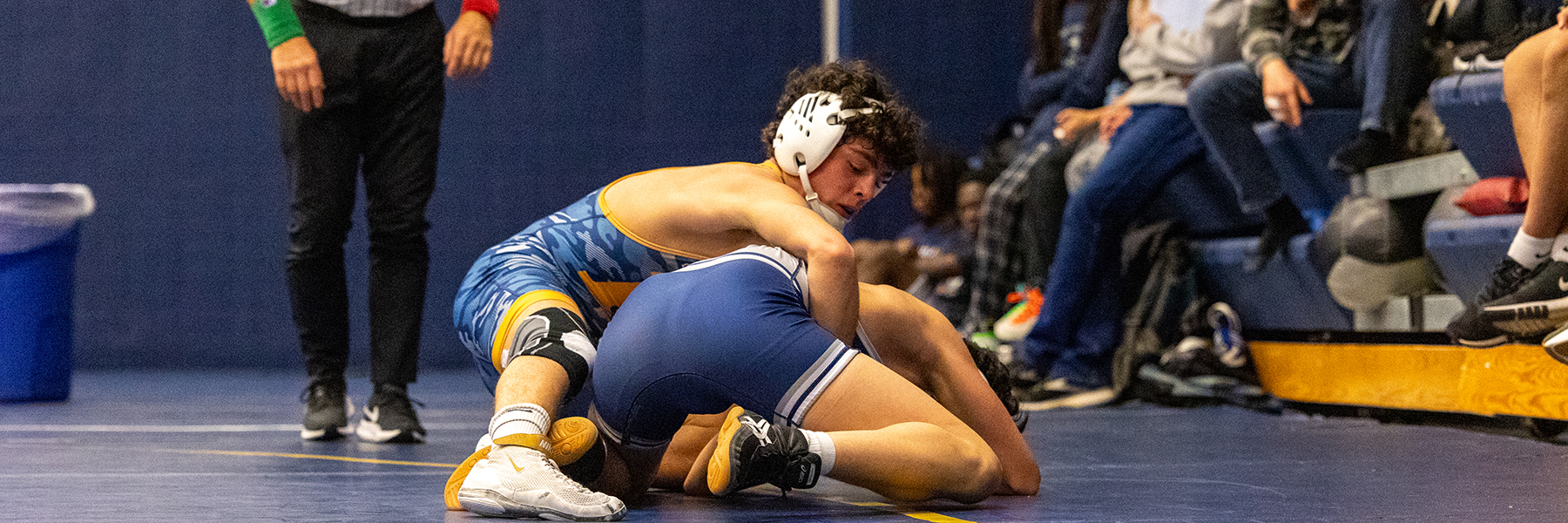 AJ Stover wrestles for Peddie varsity wrestling