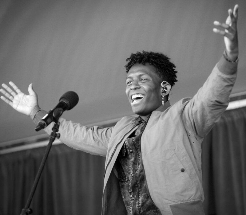 Dan Breland ’13 performs at his first ever concert in front of a crowd of Peddie students in 2021.