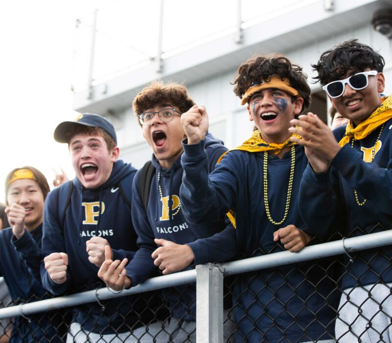 Peddie students cheer on their peers at Peddie-Blair Day