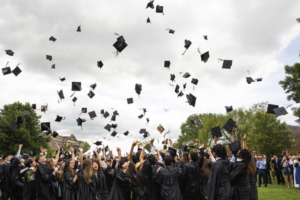 Class of 2025 hat toss