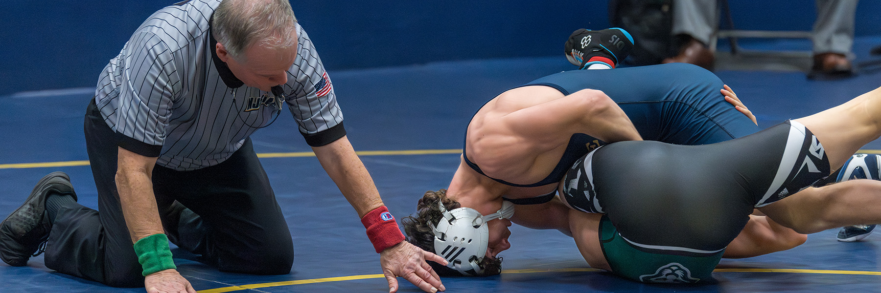 AJ Stover wrestles against George School on December 17, 2025