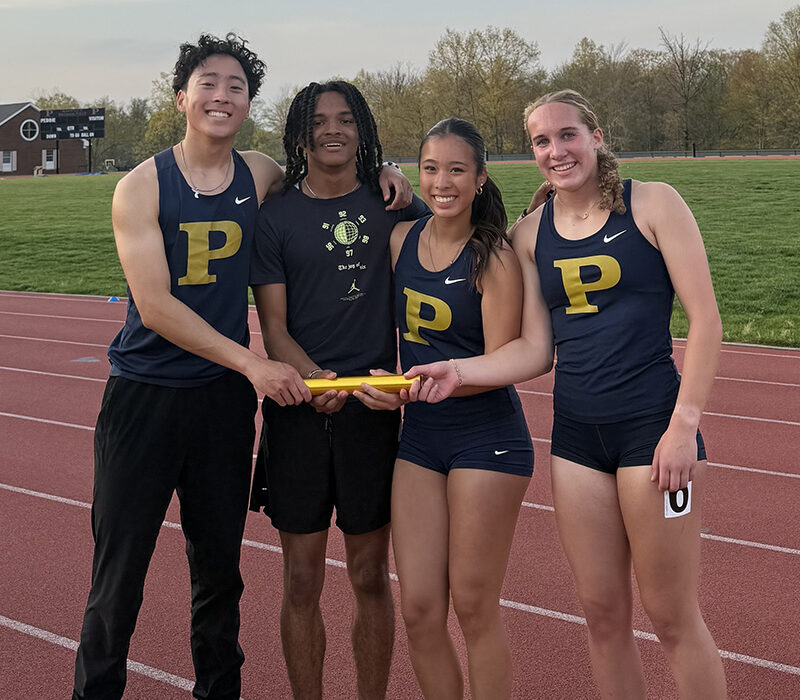 The 4x400-meter outdoor track and field relay team broke a Peddie record on April 15, 2026.
