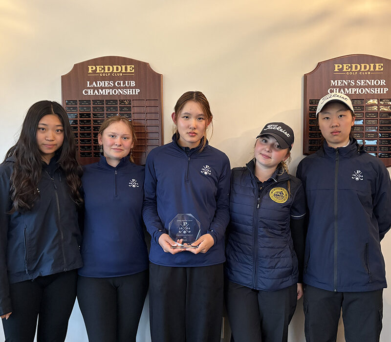 Peddie Varsity Girls Golf wins the girls team title at the 15th Annual Swing Against Cancer Golf Invitational on April 25, 2026.