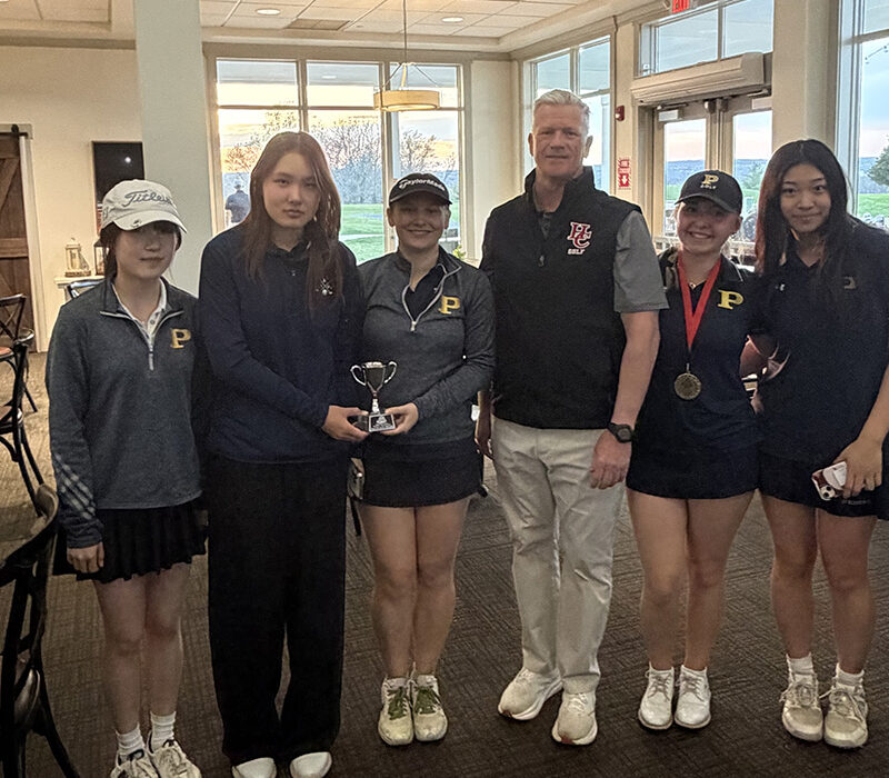 At the HCHS Red Devil Girls Golf Tournament, at Heron Glen Golf Course on April 10, 2026, the Falcons placed second as a team and Ryland Portadin ’29 finished first individually with a 5-under par 67. 