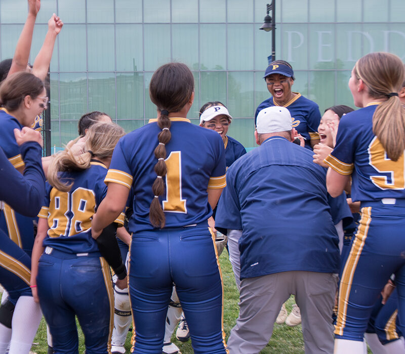 Peddie Varsity Girls Softball defeated Hun, 6-4, for the first time in 10 years on April 28.